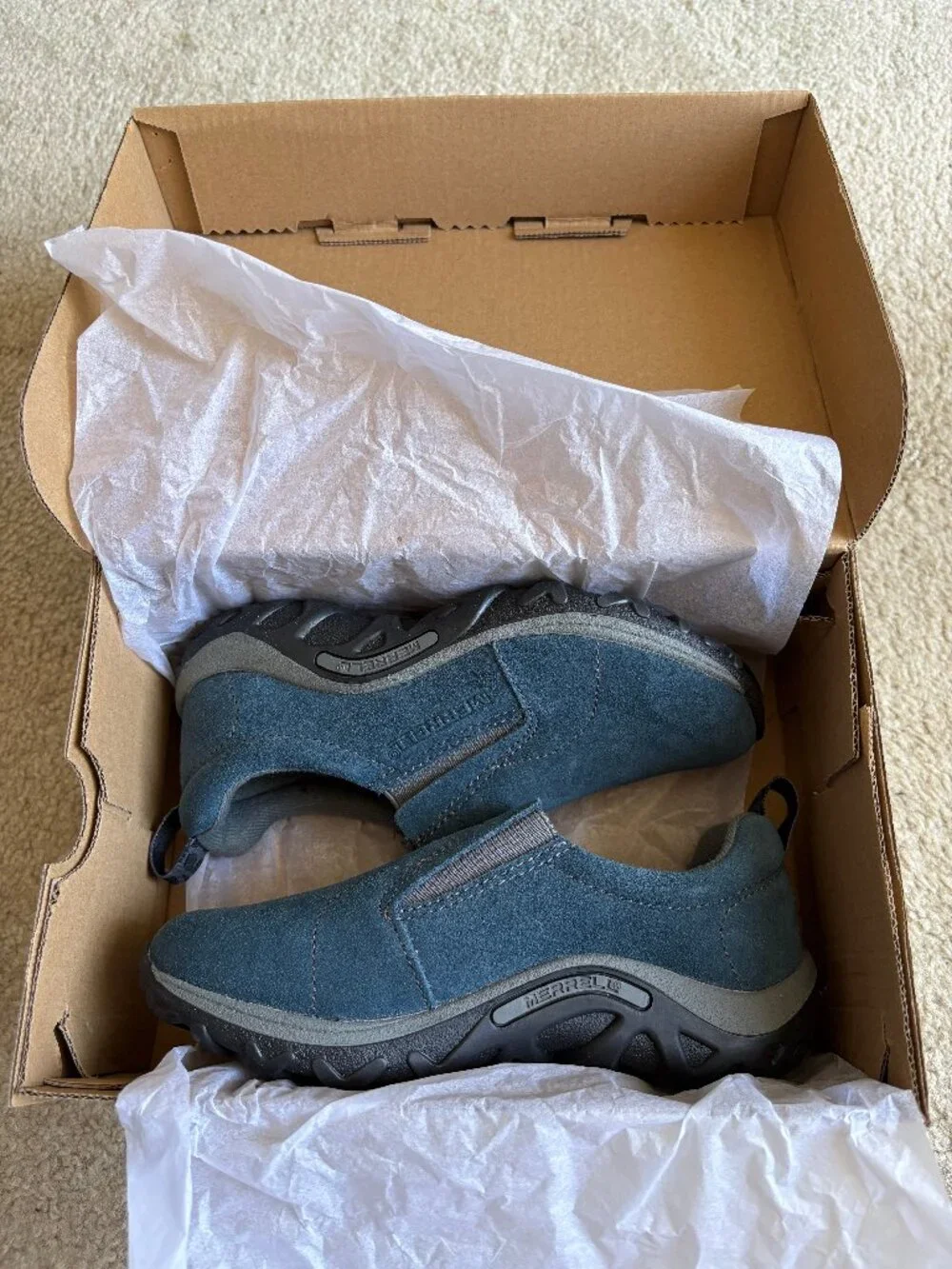 NEW in box, Merrell Jungle Mocs slip on for kids, size 1